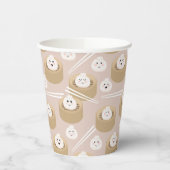 Schattigee Kawaii Dumplings Steamer Chopsticks Papieren Bekers (Links)
