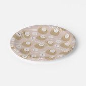 Schattigee Kawaii Dumplings Steamer Chopsticks Papieren Bordje (Gekanteld)