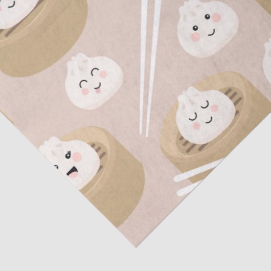 Schattigee Kawaii Dumplings Steamer Chopsticks Tissuepapier (Detail)