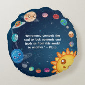 Schattigee Kawaii dwergplaneet Ceres Rond Kussen (Achterkant)