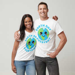 Schattigee Kawaii Earth Day elke dag T-shirt