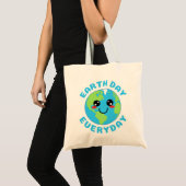 Schattigee Kawaii Earth Day elke dag Tote Bag (Voorkant (product))