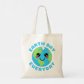 Schattigee Kawaii Earth Day elke dag Tote Bag (Achterkant)