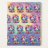 Schattigee Kawaii Eenhoorn met Bubble Tea Geperson Planner (Achterkant)