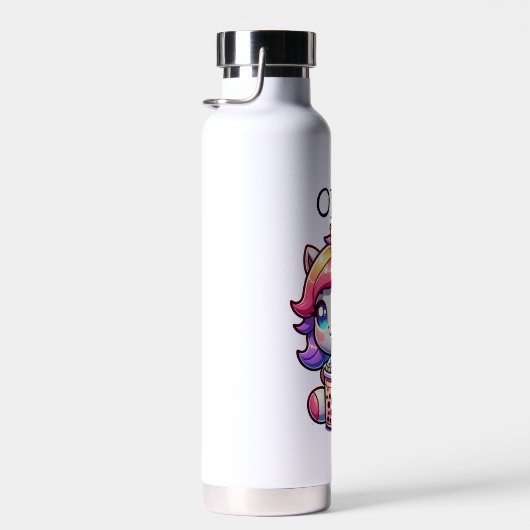 Schattigee Kawaii Eenhoorn met Bubble Tea Geperson Waterfles (Rechts)