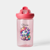 Schattigee Kawaii Eenhoorn met Bubble Tea Geperson Waterfles (Voorkant)