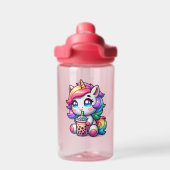 Schattigee Kawaii Eenhoorn met Bubble Tea Geperson Waterfles (Achterkant)
