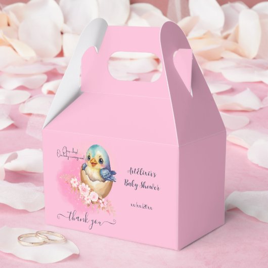 Schattigee Kawaii Egg Bird Elegant Floral Baby sho Bedankdoosjes (Huwelijk)