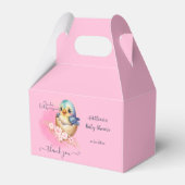 Schattigee Kawaii Egg Bird Elegant Floral Baby sho Bedankdoosjes (Voorkant Zijde)