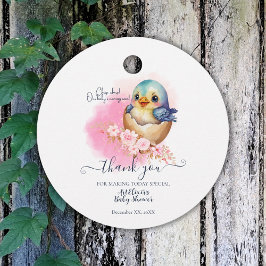 Schattigee Kawaii Egg Bird Elegant Floral Baby sho Bedankjes Labels