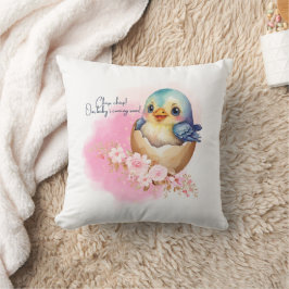 Schattigee Kawaii Egg Bird Elegant Floral Baby sho Kussen