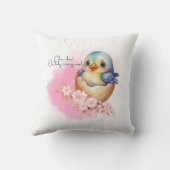 Schattigee Kawaii Egg Bird Elegant Floral Baby sho Kussen (Achterkant)