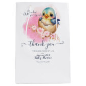 Schattigee Kawaii Egg Bird Elegant Floral Baby sho Medium Cadeauzakje (Voorkant)