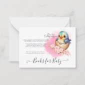 Schattigee Kawaii Egg Bird Elegant Floral Baby sho Notitiekaartje (Voorkant)