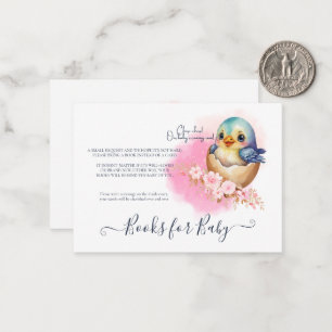 Schattigee Kawaii Egg Bird Elegant Floral Baby sho Notitiekaartje