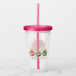 Schattigee Kawaii Egg Birds Pastel gekleurd Baby s Acryl Drinkbeker