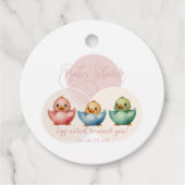 Schattigee Kawaii Egg Birds Pastel gekleurd Baby s Bedankjes Labels (Voorkant)