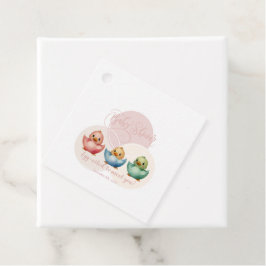 Schattigee Kawaii Egg Birds Pastel Gekleurd Baby s Bedankjes Labels
