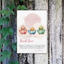 Schattigee Kawaii Egg Birds Pastel gekleurd Baby s Bedankkaart