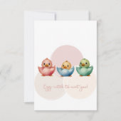 Schattigee Kawaii Egg Birds Pastel gekleurd Baby s Bedankkaart (Achterkant)