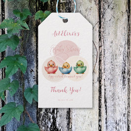 Schattigee Kawaii Egg Birds Pastel Gekleurd Baby s Cadeaulabel