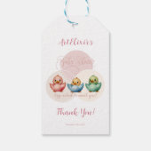 Schattigee Kawaii Egg Birds Pastel Gekleurd Baby s Cadeaulabel (Achterkant)