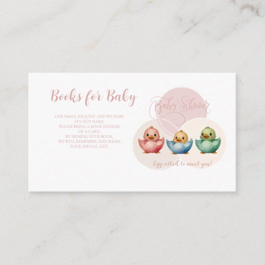 Schattigee Kawaii Egg Birds Pastel gekleurd Baby s Informatiekaartje (Voorkant)