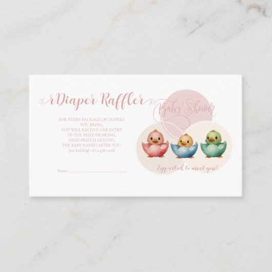 Schattigee Kawaii Egg Birds Pastel gekleurd Baby s Informatiekaartje (Voorkant)