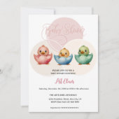 Schattigee Kawaii Egg Birds Pastel gekleurd Baby s Kaart (Voorkant)