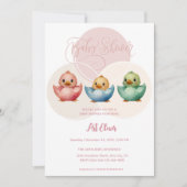 Schattigee Kawaii Egg Birds Pastel Gekleurd Baby s Kaart (Voorkant)