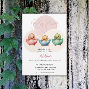 Schattigee Kawaii Egg Birds Pastel gekleurd Baby s Kaart