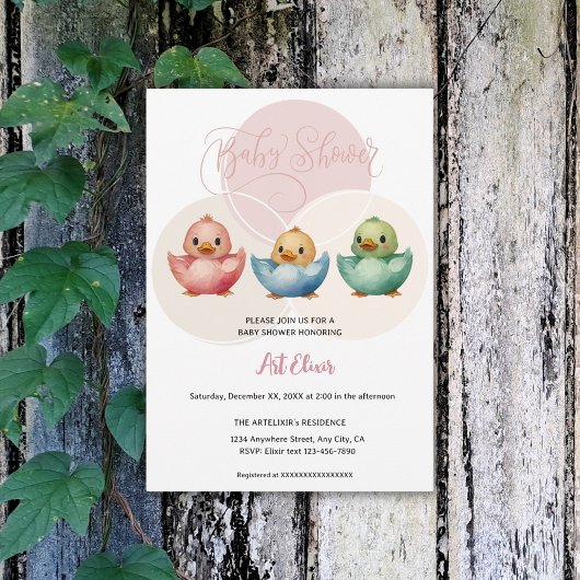 Schattigee Kawaii Egg Birds Pastel gekleurd Baby s Kaart