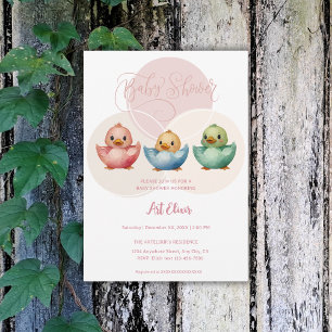 Schattigee Kawaii Egg Birds Pastel Gekleurd Baby s Kaart
