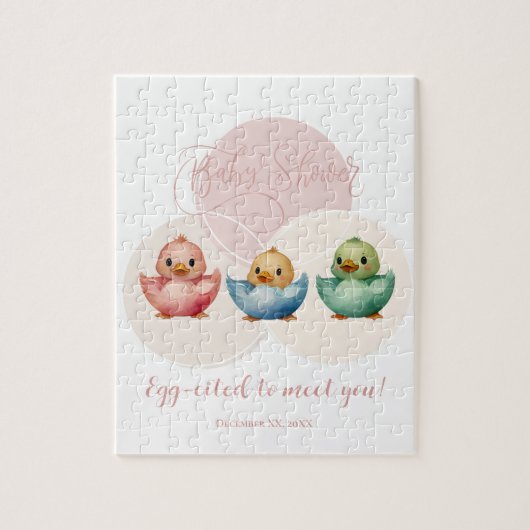 Schattigee Kawaii Egg Birds Pastel gekleurd Baby s Legpuzzel (Verticaal)