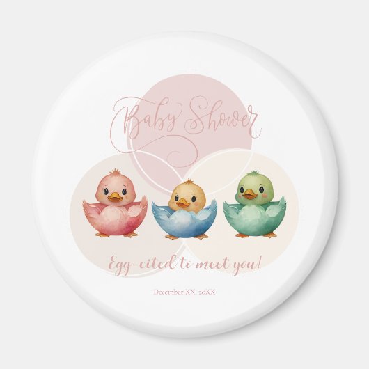 Schattigee Kawaii Egg Birds Pastel gekleurd Baby s Magneet (Voorkant)