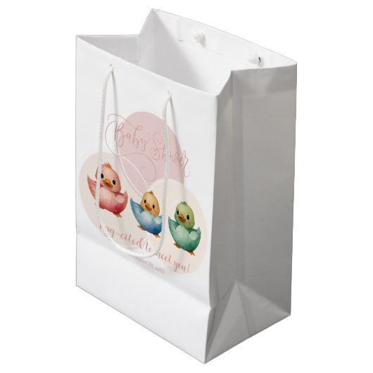 Schattigee Kawaii Egg Birds Pastel gekleurd Baby s Medium Cadeauzakje (Voorkant Gekanteld)