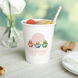 Schattigee Kawaii Egg Birds Pastel gekleurd Baby s Papieren Bekers