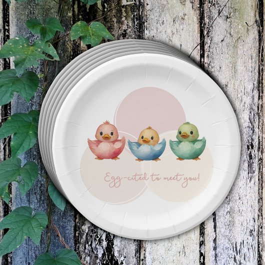 Schattigee Kawaii Egg Birds Pastel gekleurd Baby s Papieren Bordje