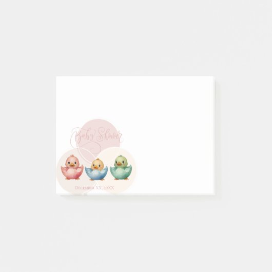 Schattigee Kawaii Egg Birds Pastel gekleurd Baby s Post-it® Notes (Voorkant)