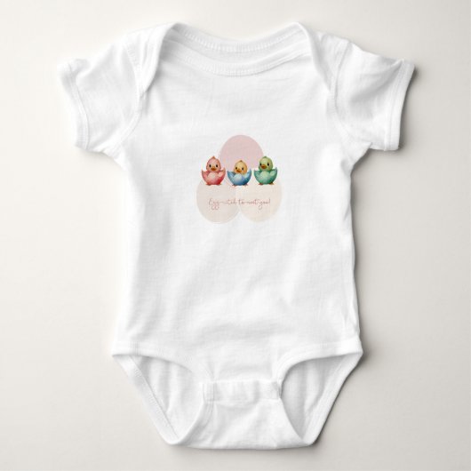 Schattigee Kawaii Egg Birds Pastel gekleurd Baby s Romper (Voorkant)