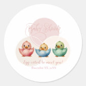 Schattigee Kawaii Egg Birds Pastel gekleurd Baby s Ronde Sticker (Voorkant)