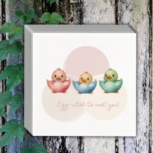 Schattigee Kawaii Egg Birds Pastel gekleurd Baby s Servet