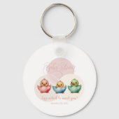 Schattigee Kawaii Egg Birds Pastel gekleurd Baby s Sleutelhanger (Achterkant)