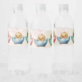 Schattigee Kawaii Egg Birds Pastel gekleurd Baby s Waterfles Etiket