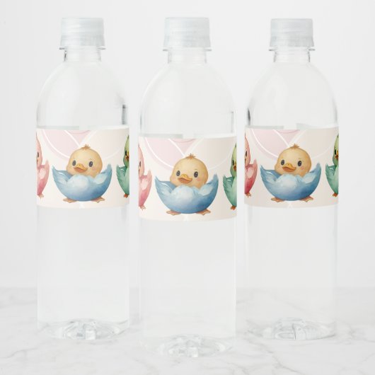 Schattigee Kawaii Egg Birds Pastel gekleurd Baby s Waterfles Etiket (Flessen)