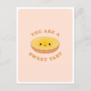 Schattigee Kawaii Egg Tart Dessert Food Pun Love Q Briefkaart
