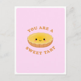 Schattigee Kawaii Egg Tart Dessert Food Pun Love Q Briefkaart