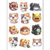 Schattigee Kawaii Emjoi Kat Variety Sticker (Voorkant)