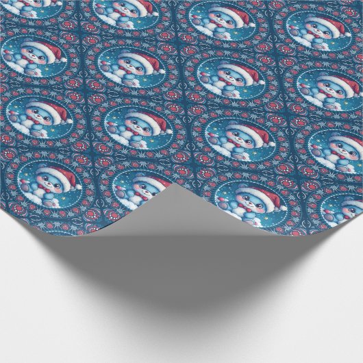 Schattigee Kawaii Feestelijke Beer Mandala Geo Dia Cadeaupapier (Hoek)