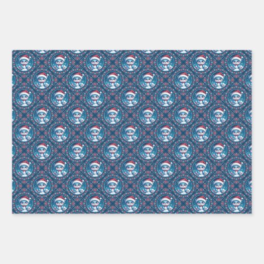 Schattigee Kawaii Feestelijke Beer Mandala Geo Dia Inpakpapier Vel (Voorkant 3)